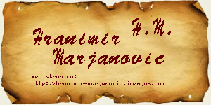 Hranimir Marjanović vizit kartica